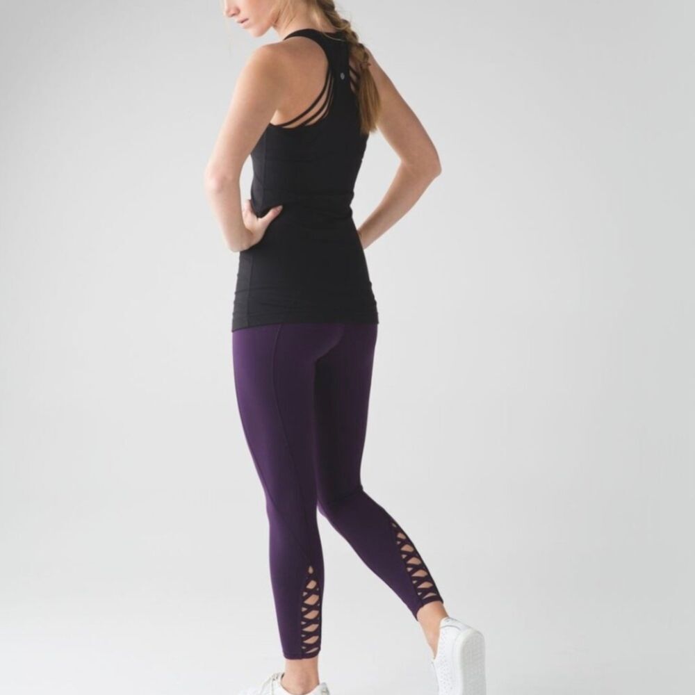 Lululemon Pure Practice Yoga Pilates Gym Leggings In Purple Size 4